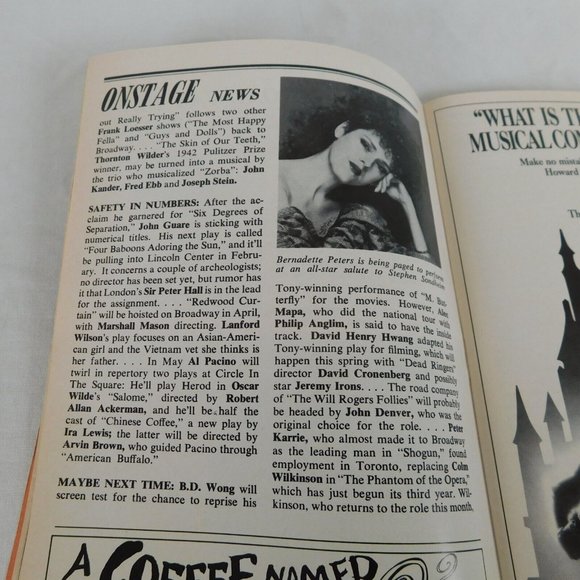 Playbill National Theatre Magazine January 1992 Dancing at Lughnasa Grand Hotel - Picture 5 of 7